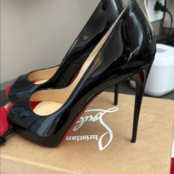 Christian Louboutin Black and Red Stiletto Heels - Picture 3 of 8